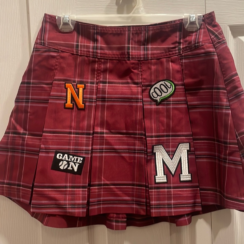 New Sexy school girl costume skirt - plaid with patches. Cosplay. Preppy